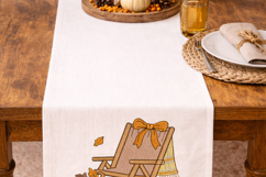 Fall Chair Embroidery Design Plaid Blanket Pumpkin Bow Leaf Product Image 3
