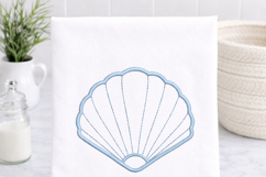 Minimal Scallop Shell Embroidery Design 4x4 Product Image 6