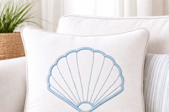 Minimal Scallop Shell Embroidery Design 4x4 Product Image 5