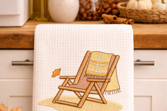 Plaid Chair Embroidery Design Cozy Fall Decor Rustic Autumn Product Image 4