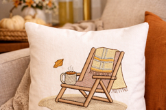 Plaid Chair Coffee Mug Embroidery Design Cozy Fall Decor Product Image 6