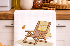 Plaid Chair Embroidery Design Cozy Fall Decor Rustic Autumn Product Image 3