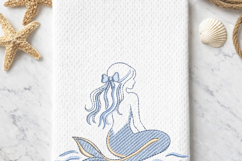 Coastal Mermaid Embroidery Design Nautical Beach Decor Product Image 6