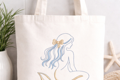 Mermaid Bow Embroidery Design Nautical Beach Decor Product Image 6