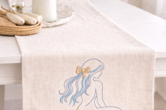 Mermaid Bow Embroidery Design Nautical Beach Decor Product Image 4
