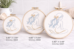Mermaid Bow Embroidery Design Nautical Beach Decor Product Image 3