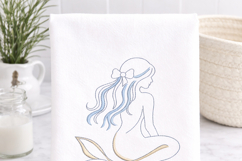 Mermaid Bow Embroidery Design Nautical Beach Decor Product Image 7