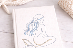 Mermaid Bow Embroidery Design Nautical Beach Decor Product Image 6