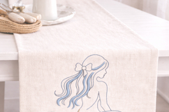 Mermaid Bow Embroidery Design Nautical Beach Decor Product Image 2