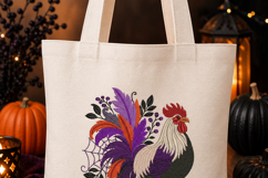 Halloween rooster embroidery design gothic farm chicken Product Image 4
