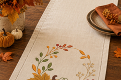 Pumpkin Wreath Embroidery Design Fall Leaves Product Image 6
