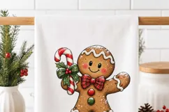 Whimsical Christmas Clipart PNG Santa, Penguin, Gingerbread Product Image 5