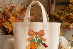 Pumpkin Bow Branch Embroidery Design Fall Leaves Product Image 6