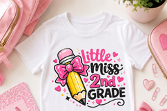 2nd Grade PNG, Pencil Bow Back to School Girl Sublimation Product Image 2