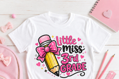 3rd Grade PNG, Pencil Bow Back to School Girl Sublimation Product Image 2