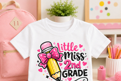 2nd Grade PNG, Pencil Bow Back to School Girl Sublimation Product Image 3