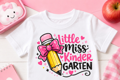 Kindergarten PNG, Pink Pencil Bow Back to School Sublimation Product Image 3