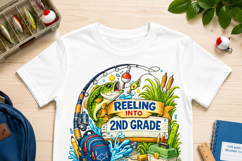 Reeling Into 2nd Grade PNG, Fishing Back to School Design Product Image 2