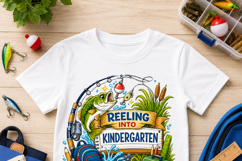 Reeling Into Kindergarten PNG, Fishing Back to School Design Product Image 2