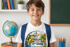 Reeling Into 4th Grade PNG, Fishing Back to School Sublimate Product Image 3