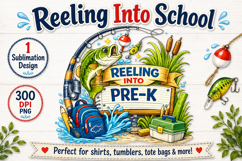 Reeling Into 3rd Grade PNG, Fishing Back to School Sublimate Product Image 1