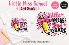 2nd Grade PNG, Pencil Bow Back to School Girl Sublimation Product Image 1