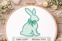 Easter Bunny, Chinoiserie Rabbit, 4x4 Machine Embroidery Product Image 3