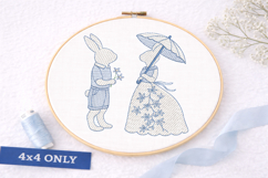 Chinoiserie Bunny Embroidery Design 4x4 Hoop, Easter Design Product Image 1