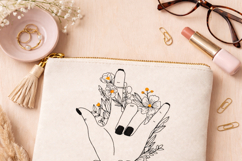 ASL I Love You Embroidery Design, Floral Hand Machine File Product Image 4