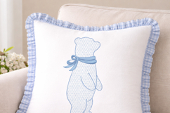 Teddy Bear Bow Embroidery Design for Baby Nursery Projects Product Image 2