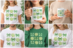 Coquette St Patrick’s Day Shamrock Bow PNG for Sublimation Product Image 5