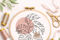Monstera &amp; Rose Embroidery Designs Bundle 4x4 Hoop, Botanica Product Image 6