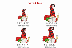Valentine Gnome Embroidery Design | Love Gnome with Roses Product Image 2