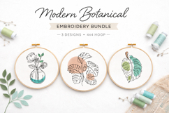 Monstera &amp; Rose Embroidery Designs Bundle 4x4 Hoop, Botanica Product Image 1