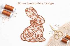 Floral Bunny Embroidery Design Spring Rabbit 4x4 5x7 Product Image 1