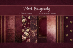 Burgundy Digital Paper Pack | Velvet Red Backgrounds Product Image 1