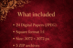 Velvet Burgundy Digital Papers, 24 Luxury Red Backgrounds Product Image 10