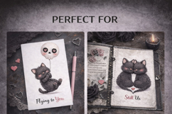 Dark Cute Valentine Printable Papers 17 Designs Product Image 4