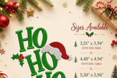 HO HO HO Santa, Christmas Machine Embroidery Design Product Image 2