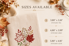 Fall Leaves Bouquet Machine Embroidery Design Autumn Leaf Product Image 2