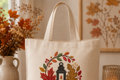 Fall Wreath Lantern Machine Embroidery Design Autumn Leaf Product Image 7