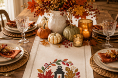 Fall Wreath Lantern Machine Embroidery Design Autumn Leaf Product Image 5