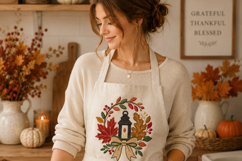 Fall Wreath Lantern Machine Embroidery Design Autumn Leaf Product Image 3