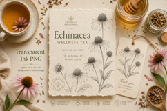 Echinacea Photoshop &amp; Affinity Brushes Botanical PNGs Product Image 3