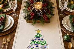 Christmas Tree with Music Notes Machine embroidery Product Image 8