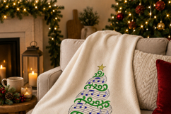 Christmas Tree with Music Notes Machine embroidery Product Image 3