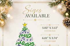 Christmas Tree with Music Notes Machine embroidery Product Image 2