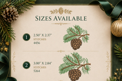 Pine Cone, Christmas Machine Embroidery Design Product Image 2
