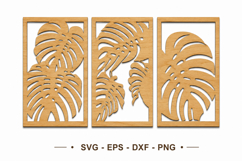 Monstera Wall Art Set SVG Product Image 1