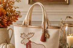 Moose in scarf Machine Embroidery Design Product Image 5